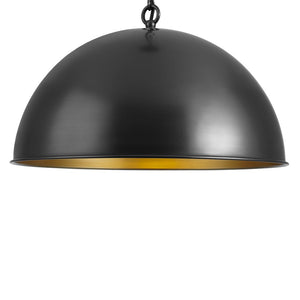 LightFixturesUSA - Industrial Farmhouse Black Iron Oversized Dome Pendant Light - Pendant Light - 15.7 in. (Pre - Order) - 