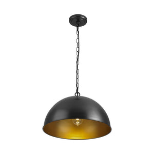 LightFixturesUSA - Industrial Farmhouse Black Iron Oversized Dome Pendant Light - Pendant Light - 15.7 in. (Pre - Order) - 