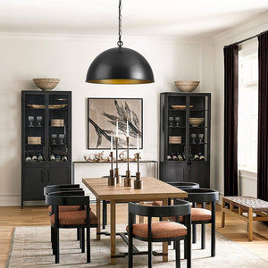 LightFixturesUSA - Industrial Farmhouse Black Iron Oversized Dome Pendant Light - Pendant Light - 23.6 in. - 