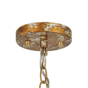 LightFixturesUSA - Industrial Farmhouse Distressed Teal Gold Metal Dome Pendant - Pendant Light - 16.3 in - 
