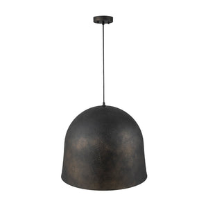 LightFixturesUSA - Industrial Oversized Iron Bell Dome Pendant Light Black Gold Powder - Chandelier - 21.6 in. - 
