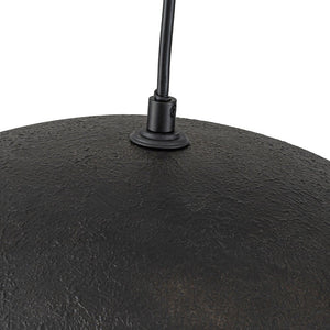 LightFixturesUSA - Industrial Oversized Iron Bell Dome Pendant Light Black Gold Powder - Chandelier - 21.6 in. - 