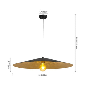 LightFixturesUSA - Industrial Oversized Iron Flat Cone Kitchen Pendant Light - Pendant Light - S - 23.6 in - 