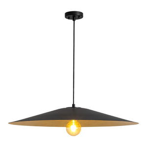 LightFixturesUSA - Industrial Oversized Iron Flat Cone Kitchen Pendant Light - Pendant Light - S - 23.6 in - 