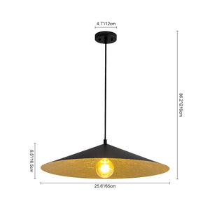 LightFixturesUSA - Industrial Oversized Iron Flat Cone Kitchen Pendant Light - Pendant Light - S - 23.6 in - 