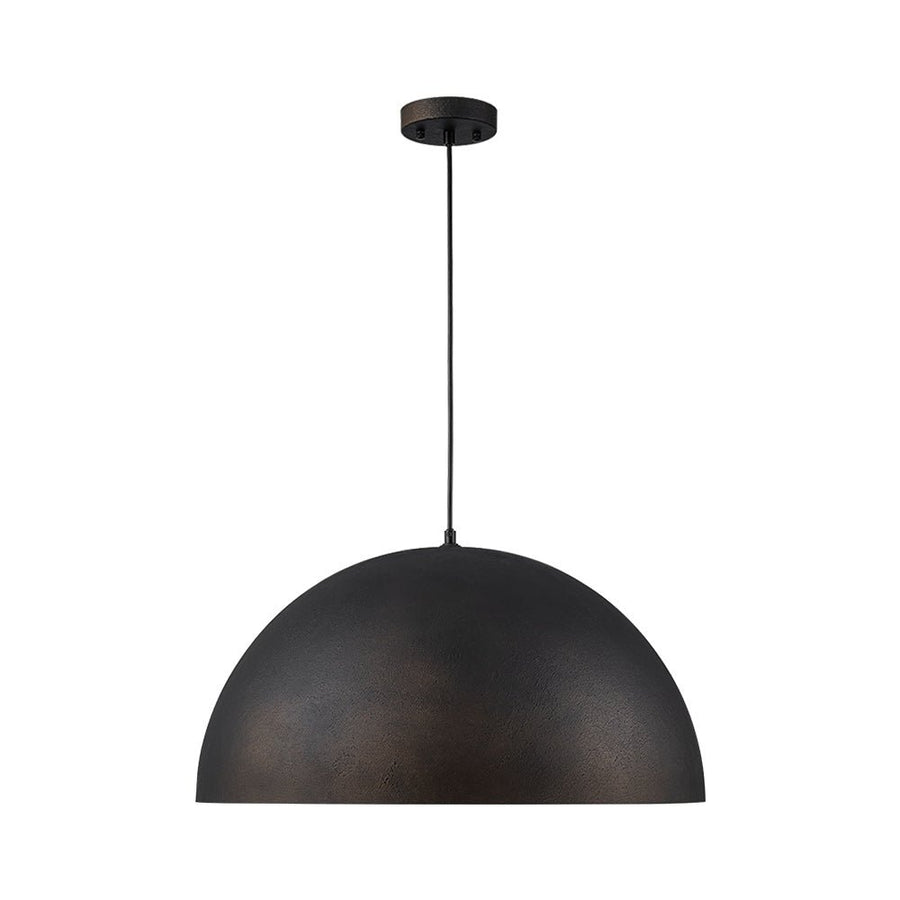 LightFixturesUSA - Industrial Oversized Large Metal Dome Pendant Light - Chandelier - Black - 15 in. (Pre - Order)