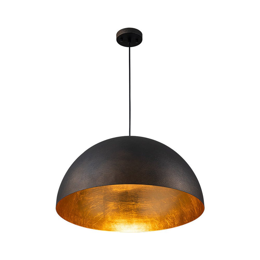 LightFixturesUSA - Industrial Oversized Large Metal Dome Pendant Light - Chandelier - Black - 15 in. (Pre - Order)