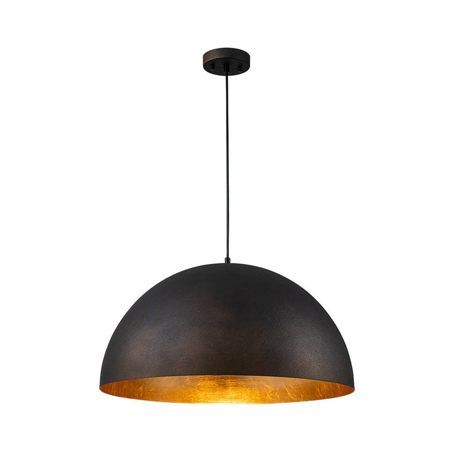 LightFixturesUSA - Industrial Oversized Large Metal Dome Pendant Light - Chandelier - Black - 15 in. (Pre - Order)