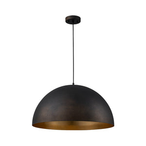 LightFixturesUSA - Industrial Oversized Large Metal Dome Pendant Light - Chandelier - Black - 15 in. (Pre - Order)