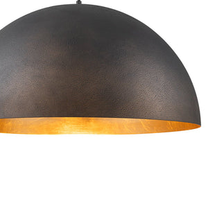 LightFixturesUSA - Industrial Oversized Large Metal Dome Pendant Light - Chandelier - Black - 15 in. (Pre - Order)