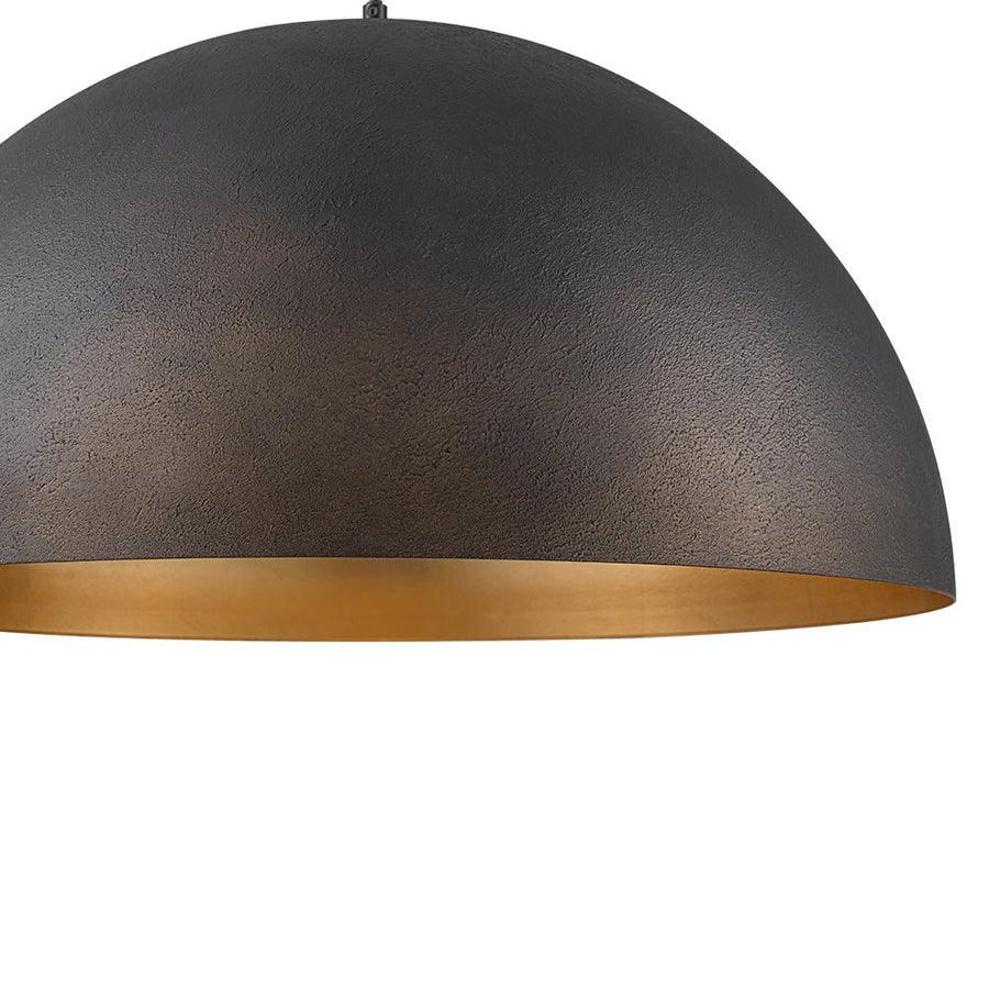 LightFixturesUSA - Industrial Oversized Large Metal Dome Pendant Light - Chandelier - Black - 15 in. (Pre - Order)