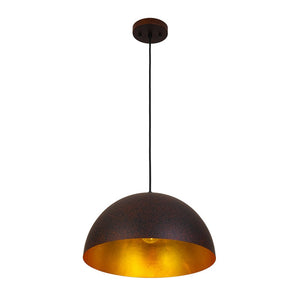 LightFixturesUSA - Industrial Oversized Large Metal Dome Pendant Light - Chandelier - Dark Copper - 15 in.