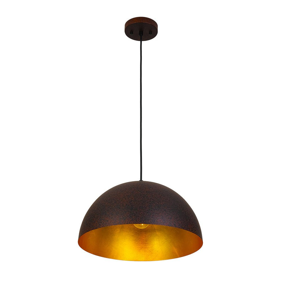 LightFixturesUSA - Industrial Oversized Large Metal Dome Pendant Light - Chandelier - Dark Copper - 15 in.