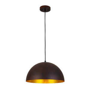 LightFixturesUSA - Industrial Oversized Large Metal Dome Pendant Light - Chandelier - Dark Copper - 15 in.