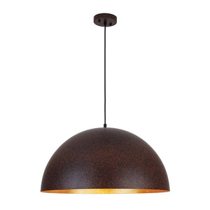 LightFixturesUSA - Industrial Oversized Large Metal Dome Pendant Light - Chandelier - Dark Copper - 23 in.