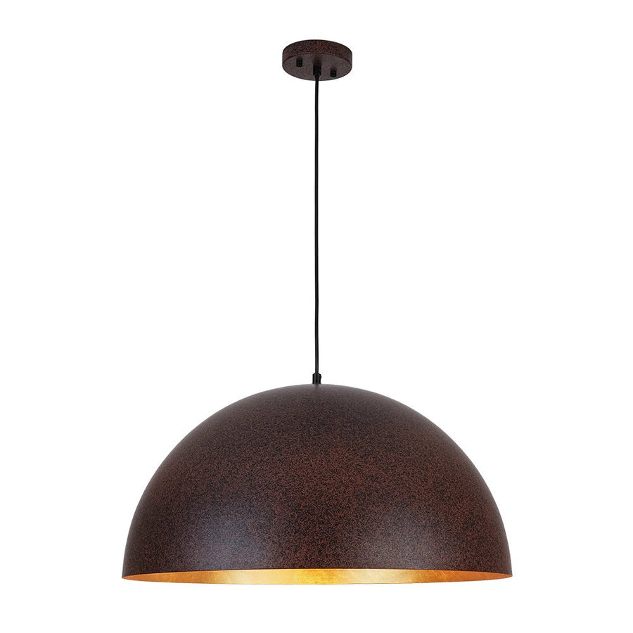 LightFixturesUSA - Industrial Oversized Large Metal Dome Pendant Light - Chandelier - Dark Copper - 23 in.