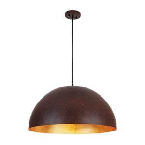 LightFixturesUSA - Industrial Oversized Large Metal Dome Pendant Light - Chandelier - Dark Copper - 23 in.