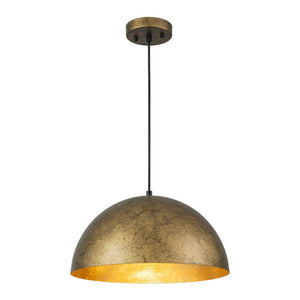 LightFixturesUSA - Industrial Oversized Large Metal Dome Pendant Light - Chandelier - Vintage Brass - 15 in.