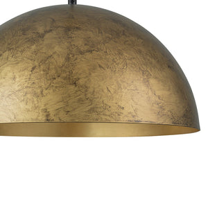 LightFixturesUSA - Industrial Oversized Large Metal Dome Pendant Light - Chandelier - Vintage Brass - 23 in.