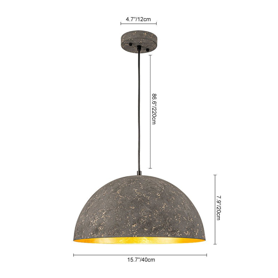 LightFixturesUSA - Industrial Oversized Large Metal Dome Pendant Light - Chandelier - Weathered Graphite - 15 in. (Pre - Order)