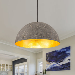 LightFixturesUSA - Industrial Oversized Large Metal Dome Pendant Light - Chandelier - Weathered Graphite - 15 in. (Pre - Order)