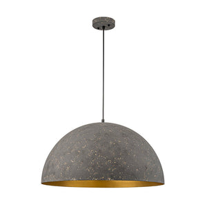 LightFixturesUSA - Industrial Oversized Large Metal Dome Pendant Light - Chandelier - Weathered Graphite - 15 in. (Pre - Order)