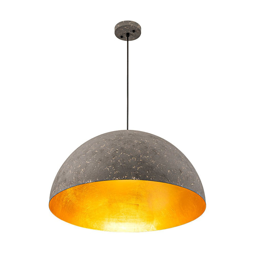 LightFixturesUSA - Industrial Oversized Large Metal Dome Pendant Light - Chandelier - Weathered Graphite - 15 in. (Pre - Order)