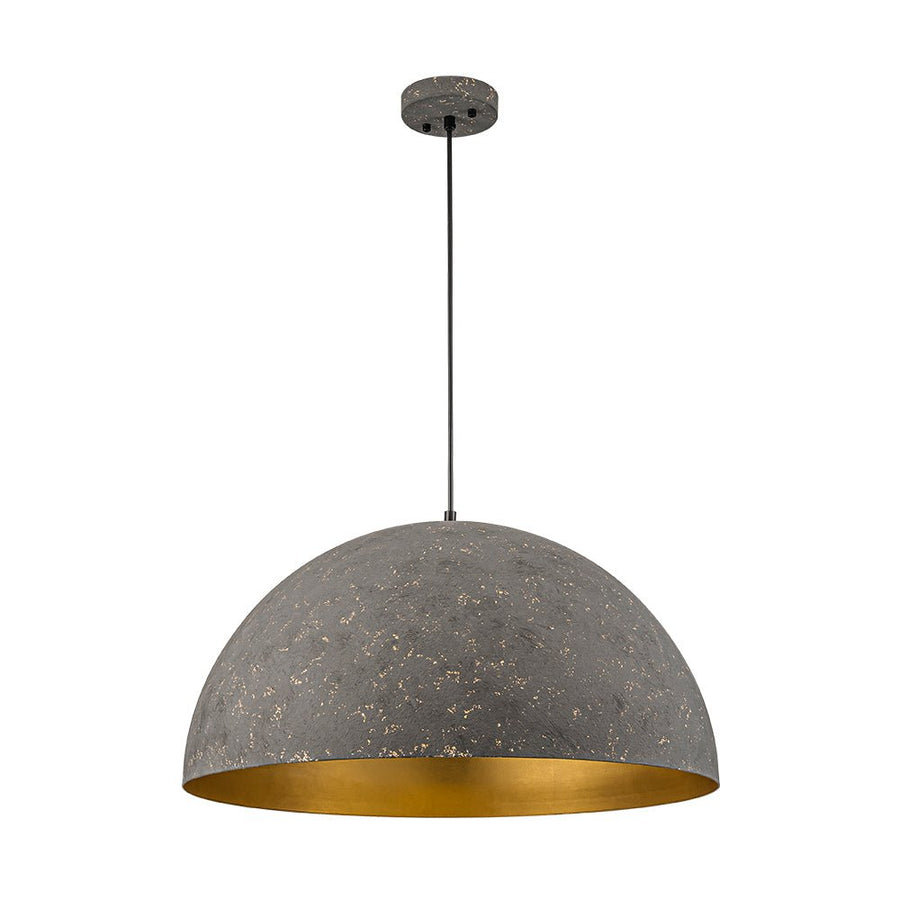 LightFixturesUSA - Industrial Oversized Large Metal Dome Pendant Light - Chandelier - Weathered Graphite - 15 in. (Pre - Order)