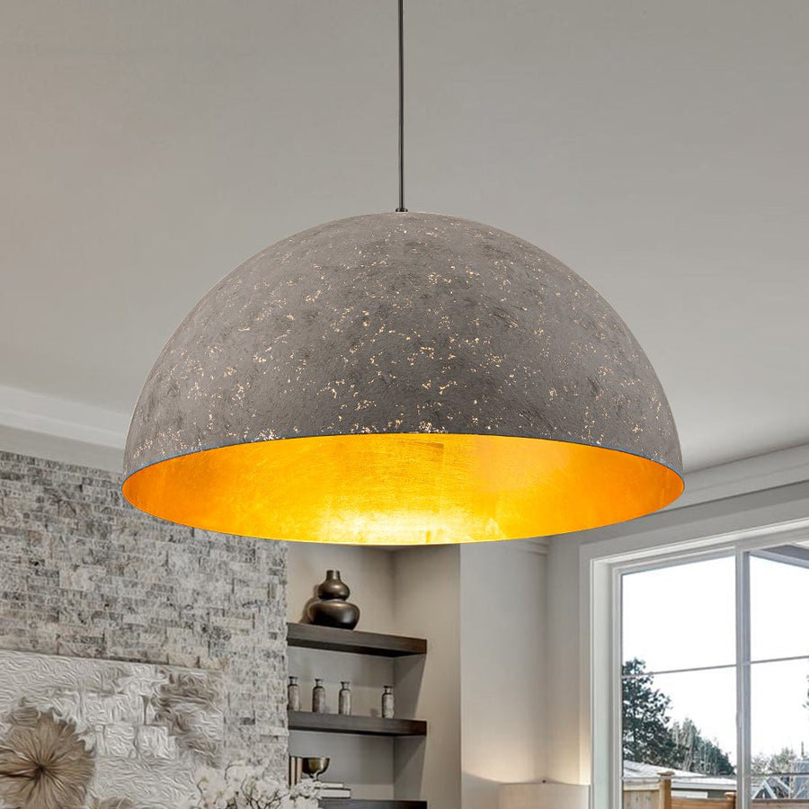 LightFixturesUSA - Industrial Oversized Large Metal Dome Pendant Light - Chandelier - Weathered Graphite - 23 in.