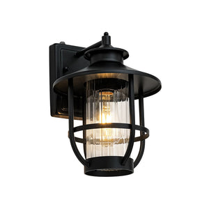 LightFixturesUSA - IP23 Black 1 - Light Manor Wire Cage Outdoor Wall Sconce - Wall Sconce - 1 Pack - 
