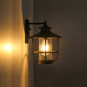 LightFixturesUSA - IP23 Black 1 - Light Manor Wire Cage Outdoor Wall Sconce - Wall Sconce - 1 Pack - 