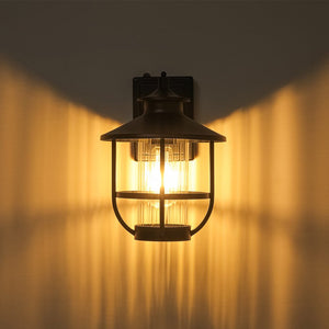 LightFixturesUSA - IP23 Black 1 - Light Manor Wire Cage Outdoor Wall Sconce - Wall Sconce - 1 Pack - 