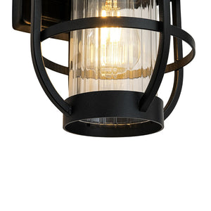 LightFixturesUSA - IP23 Black 1 - Light Manor Wire Cage Outdoor Wall Sconce - Wall Sconce - 1 Pack - 