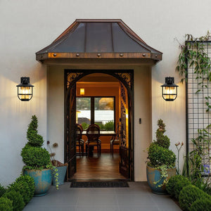 LightFixturesUSA-IP23 Black 1-Light Manor Wire Cage Outdoor Wall Sconce-Wall Sconce-2 Packs-