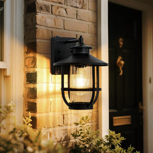 LightFixturesUSA-IP23 Black 1-Light Manor Wire Cage Outdoor Wall Sconce-Wall Sconce-2 Packs-
