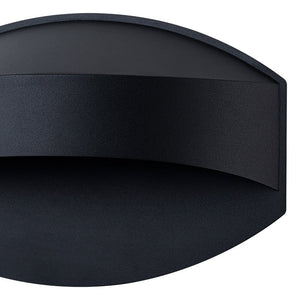 LightFixturesUSA - IP23 Black Flat Oval 1 - Light Iron Outdoor Wall Sconce - Wall Sconce - 2 Pack - 
