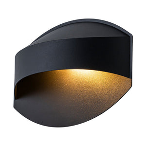 LightFixturesUSA - IP23 Black Flat Oval 1 - Light Iron Outdoor Wall Sconce - Wall Sconce - 2 Pack - 