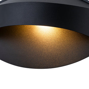 LightFixturesUSA - IP23 Black Flat Oval 1 - Light Iron Outdoor Wall Sconce - Wall Sconce - 2 Pack - 