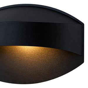 LightFixturesUSA - IP23 Black Flat Oval 1 - Light Iron Outdoor Wall Sconce - Wall Sconce - 2 Pack - 