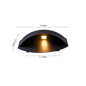 LightFixturesUSA - IP23 Black Flat Oval 1 - Light Iron Outdoor Wall Sconce - Wall Sconce - 2 Pack - 