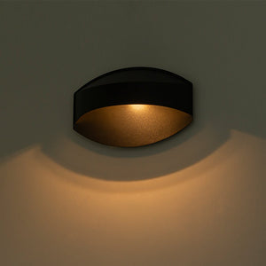 LightFixturesUSA - IP23 Black Flat Oval 1 - Light Iron Outdoor Wall Sconce - Wall Sconce - 2 Pack - 