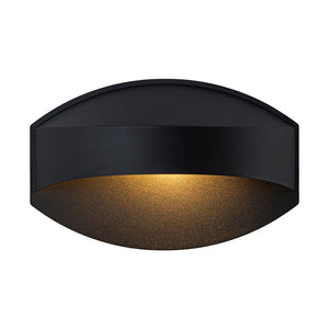 LightFixturesUSA - IP23 Black Flat Oval 1 - Light Iron Outdoor Wall Sconce - Wall Sconce - 2 Pack - 
