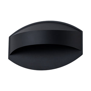 LightFixturesUSA - IP23 Black Flat Oval 1 - Light Iron Outdoor Wall Sconce - Wall Sconce - 2 Pack - 