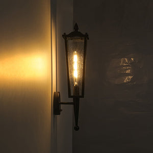 LightFixturesUSA - IP23 Black Manor 1 - Light Lantern Outdoor Wall Sconce - Wall Sconce - 1 Pack - 