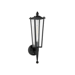 LightFixturesUSA - IP23 Black Manor 1 - Light Lantern Outdoor Wall Sconce - Wall Sconce - 1 Pack - 
