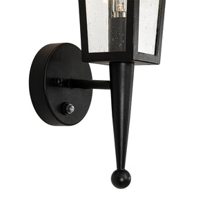 LightFixturesUSA - IP23 Black Manor 1 - Light Lantern Outdoor Wall Sconce - Wall Sconce - 1 Pack - 