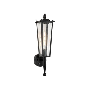 LightFixturesUSA - IP23 Black Manor 1 - Light Lantern Outdoor Wall Sconce - Wall Sconce - 1 Pack - 