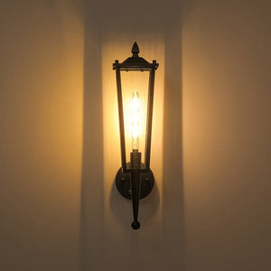 LightFixturesUSA - IP23 Black Manor 1 - Light Lantern Outdoor Wall Sconce - Wall Sconce - 1 Pack - 