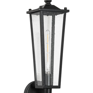 LightFixturesUSA - IP23 Black Manor 1 - Light Lantern Outdoor Wall Sconce - Wall Sconce - 1 Pack - 