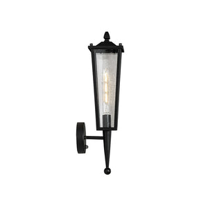 LightFixturesUSA - IP23 Black Manor 1 - Light Lantern Outdoor Wall Sconce - Wall Sconce - 1 Pack - 